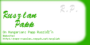 ruszlan papp business card